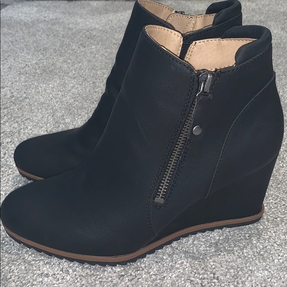 Black Wedge Bootie - Picture 2 of 3